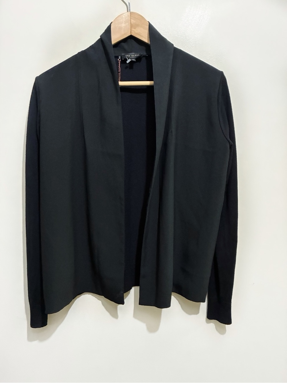 Ted Baker Black Open-Front Cardigan Blazer Size 4-6 Small - Picture 2 of 10